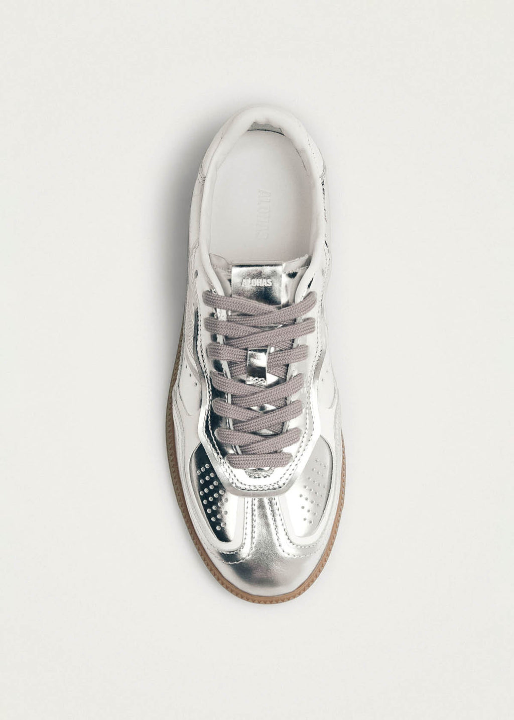 Tb.490 Rife Shimmer Silver Cream Leather Sneakers