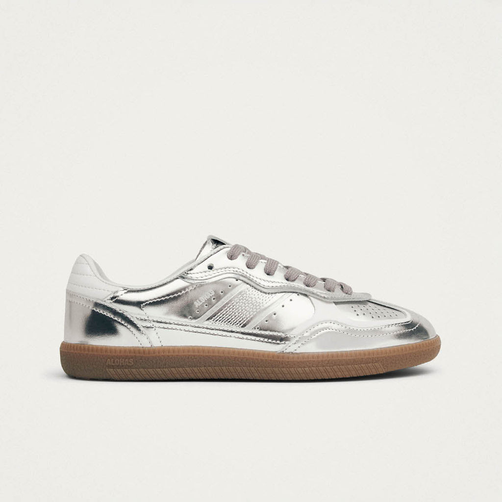 Tb.490 Rife Shimmer Silver Cream Leather Sneakers