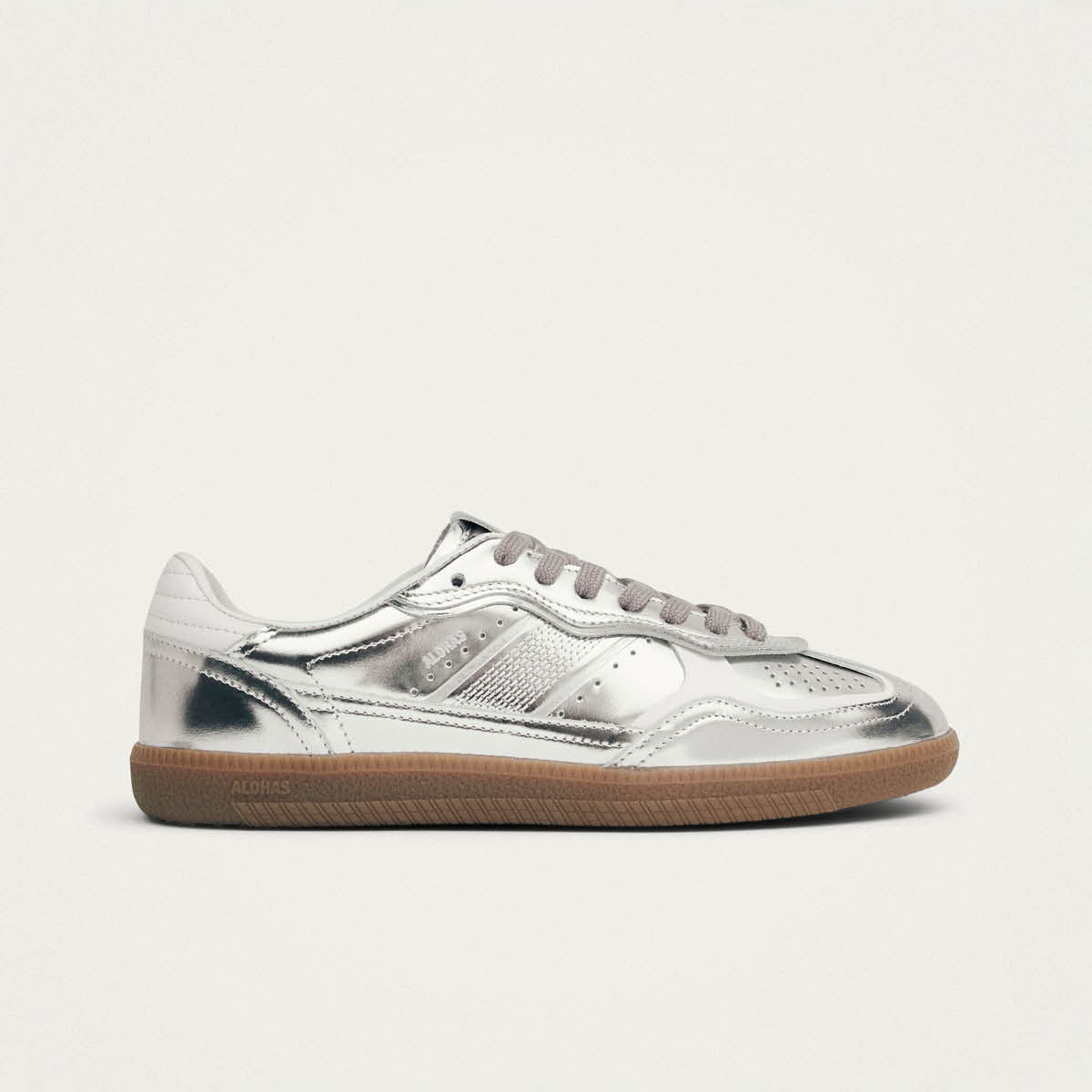 Tb.490 Rife Shimmer Silver Cream Leather Sneakers