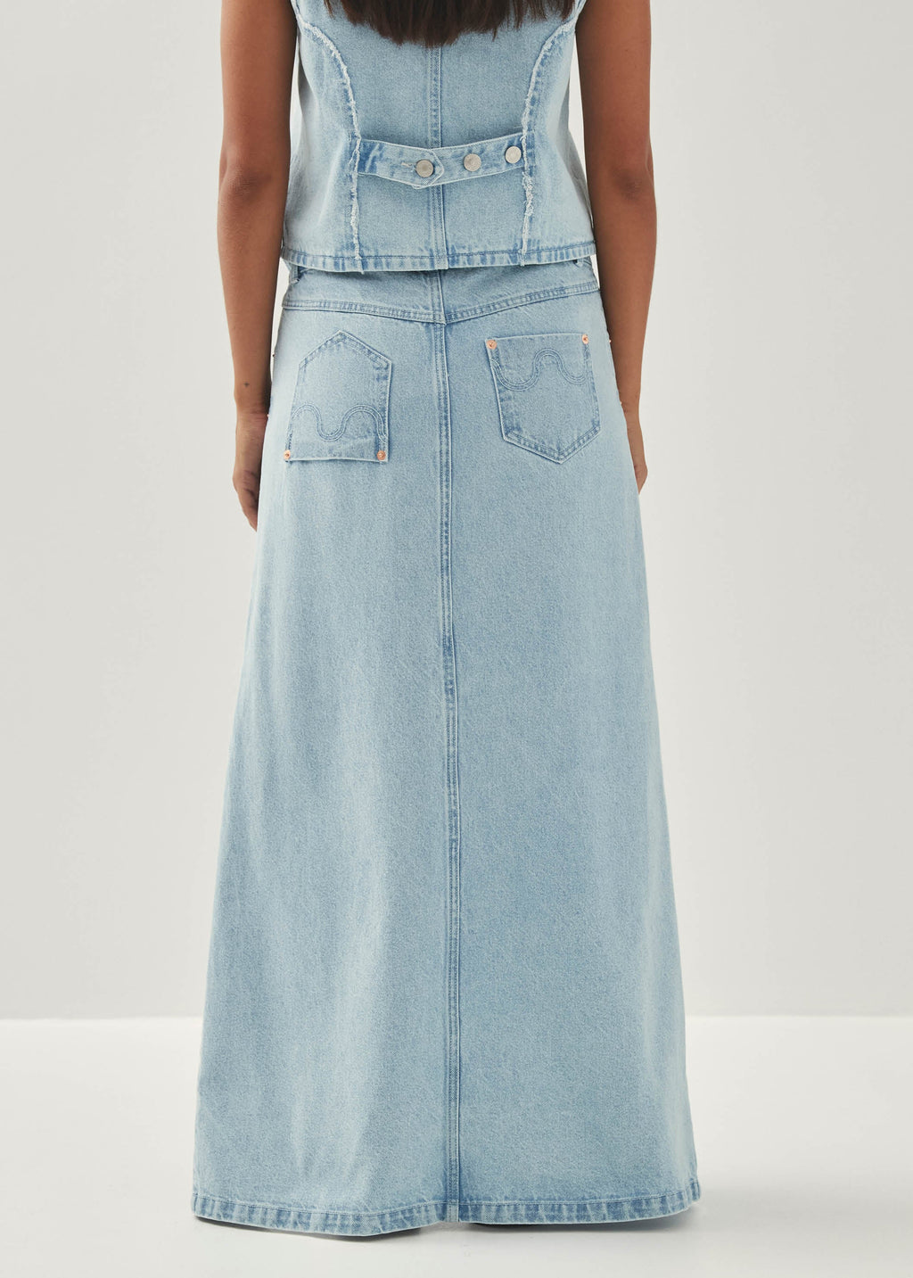 Carmina Light Blue Denim Skirt