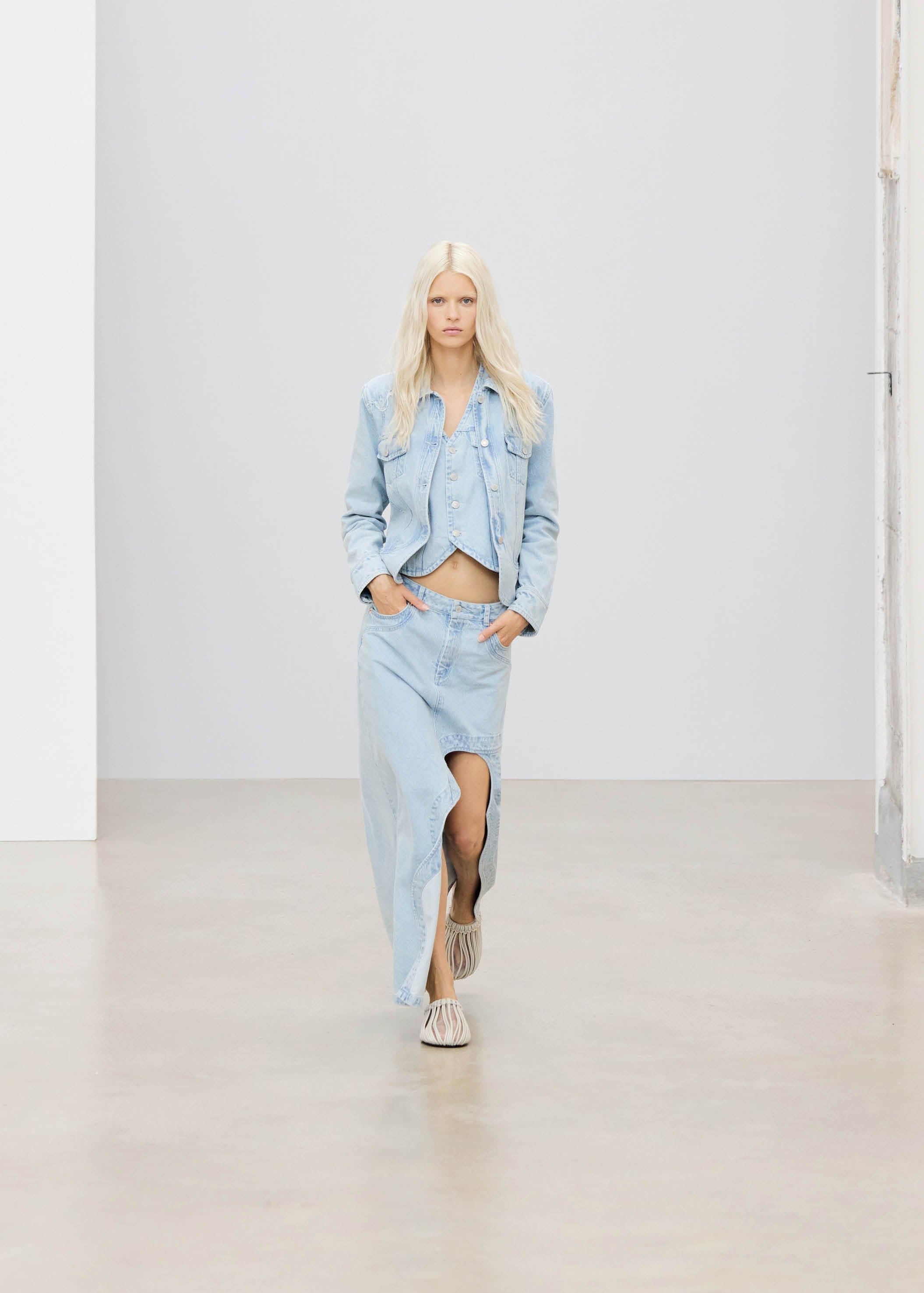 Carmina Light Blue Denim Skirt