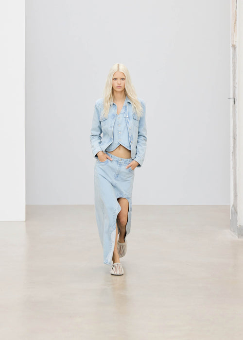 Carmina Light Blue Denim Skirt