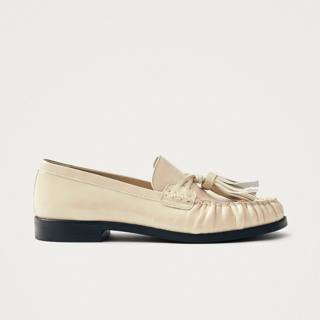 Marietta Cream Patent Leather Loafers