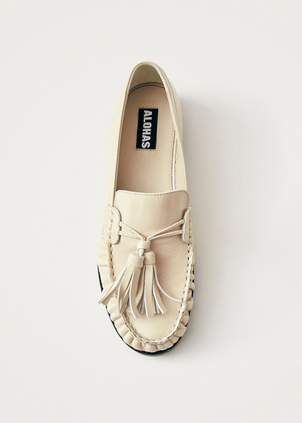 Marietta Cream Patent Leather Loafers