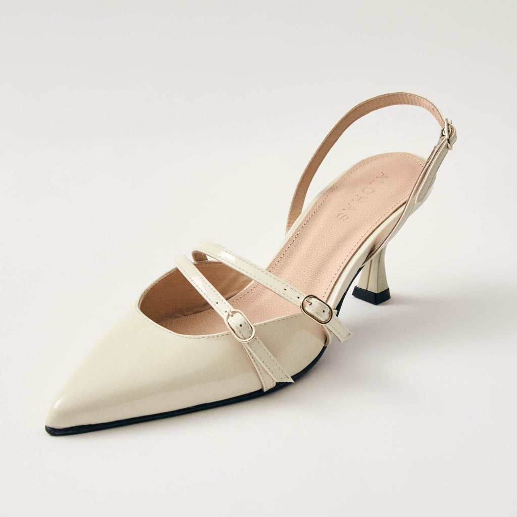 Joelle Cream Patent Leather Pumps