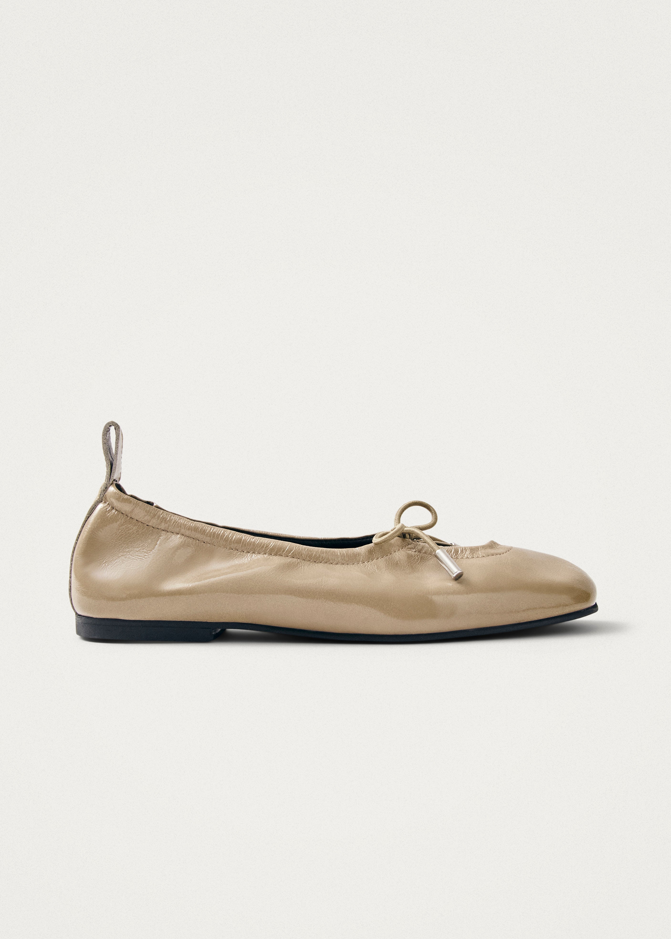 Rosalind Beige Patent Leather Ballet Flats