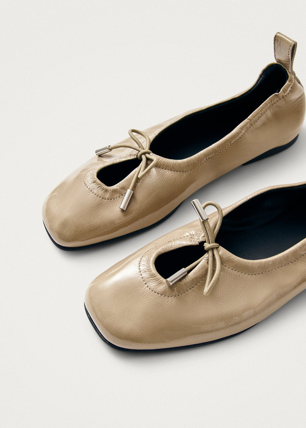 Rosalind Beige Patent Leather Ballet Flats