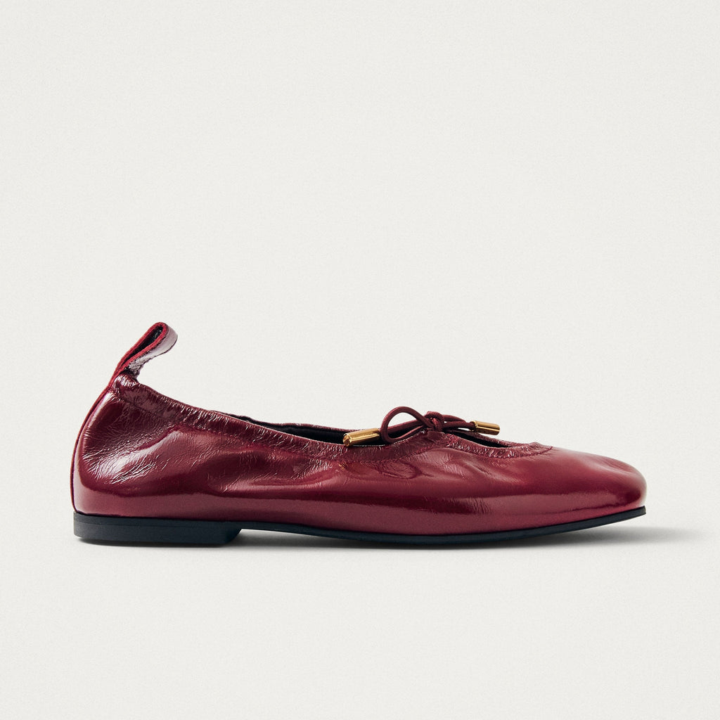 Rosalind Burgundy Patent Leather Ballet Flats