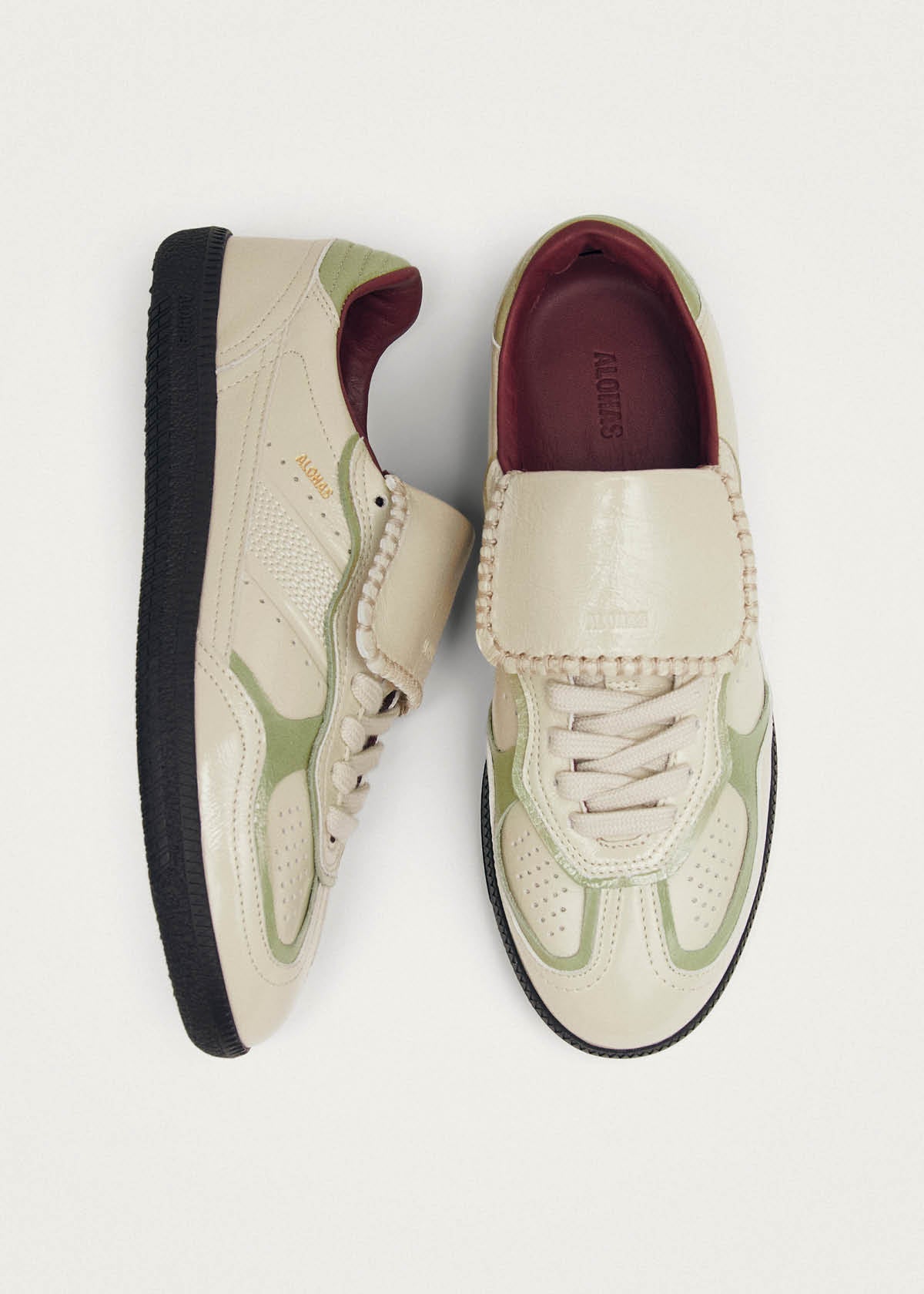 Tb.490 Club Patent Cream Leather Sneakers