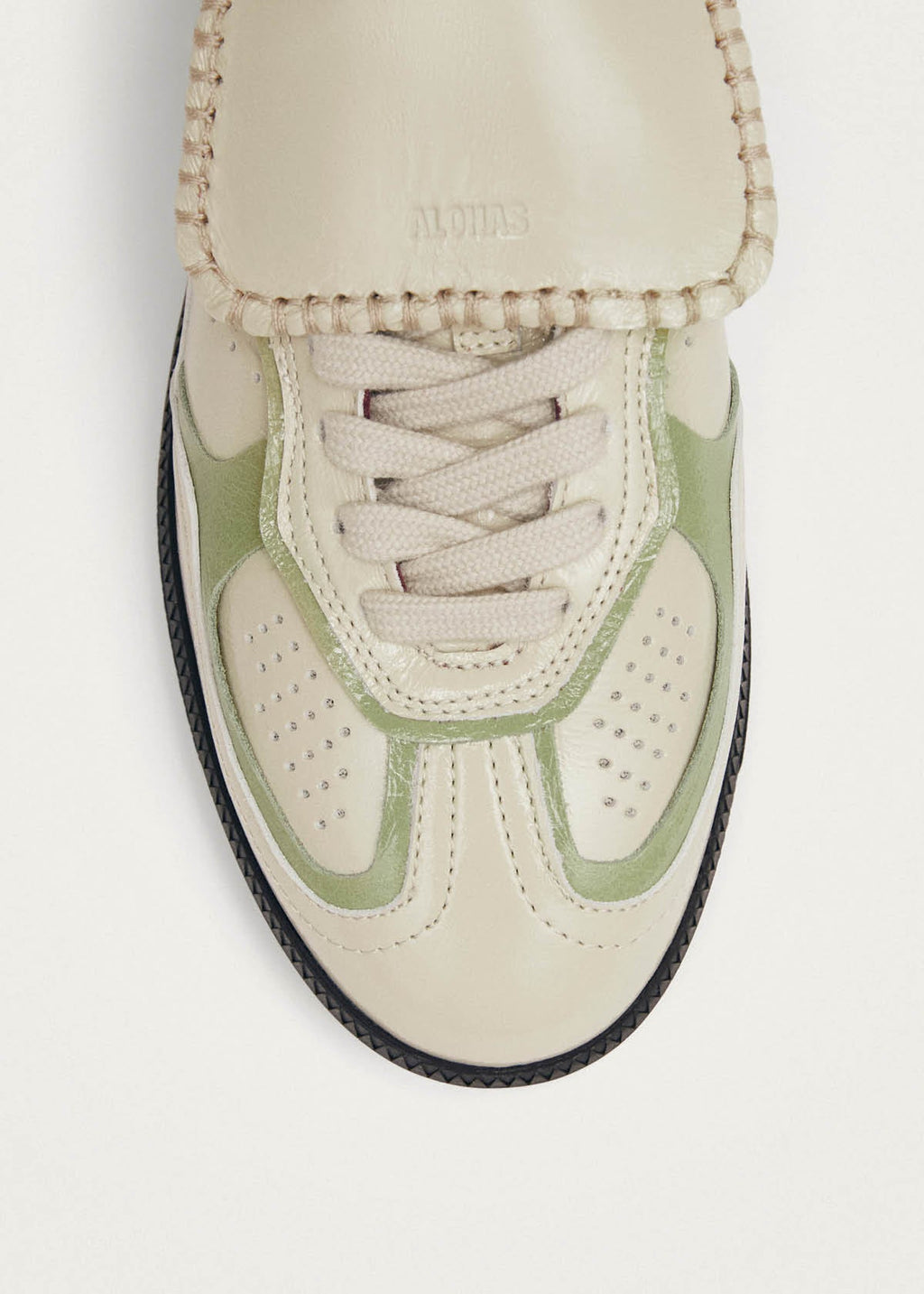 Tb.490 Club Patent Cream Leather Sneakers
