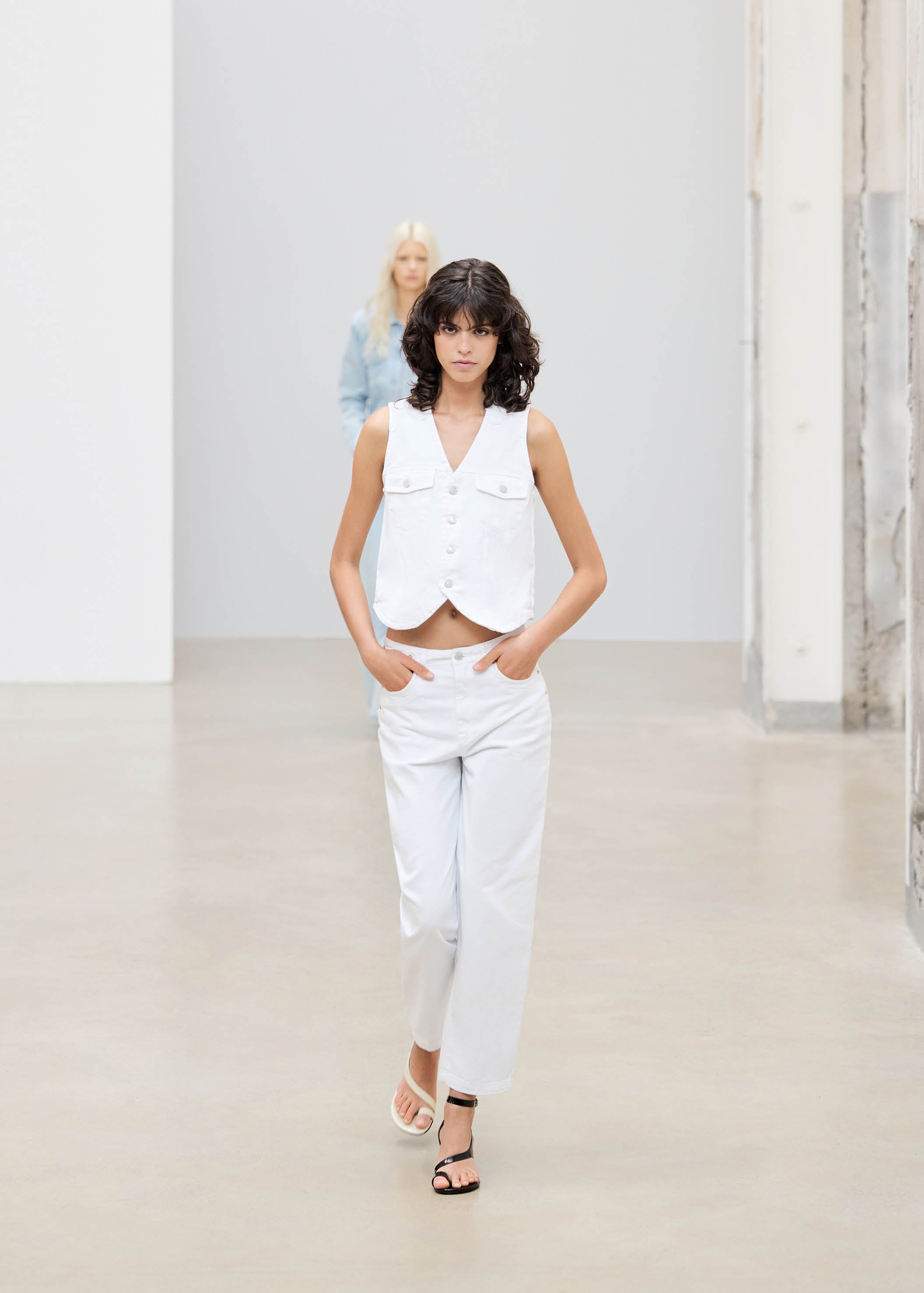 Lorenza White Denim Trousers