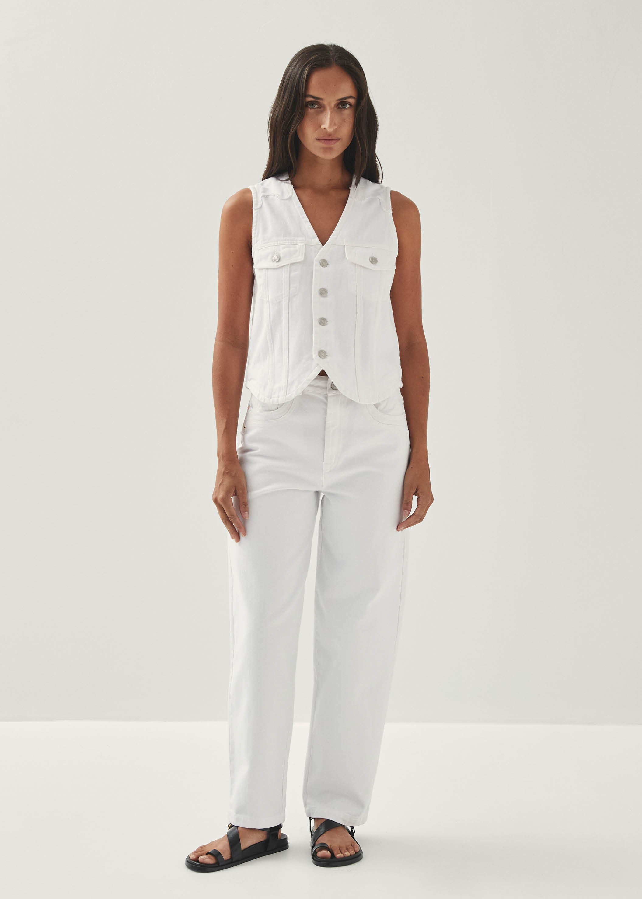 Lorenza White Denim Trousers