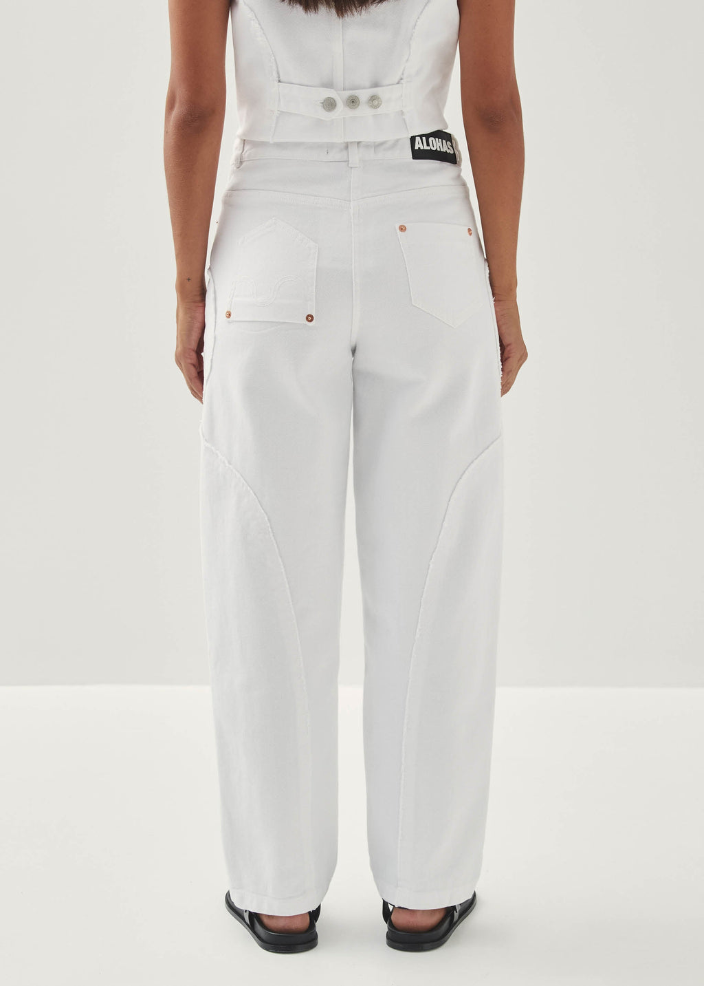 Lorenza White Denim Trousers