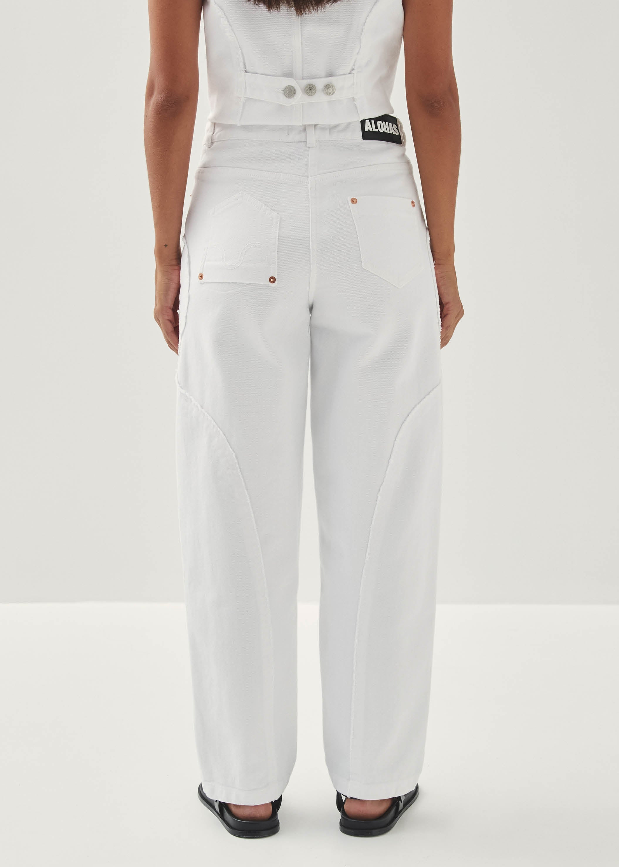 Lorenza White Denim Trousers