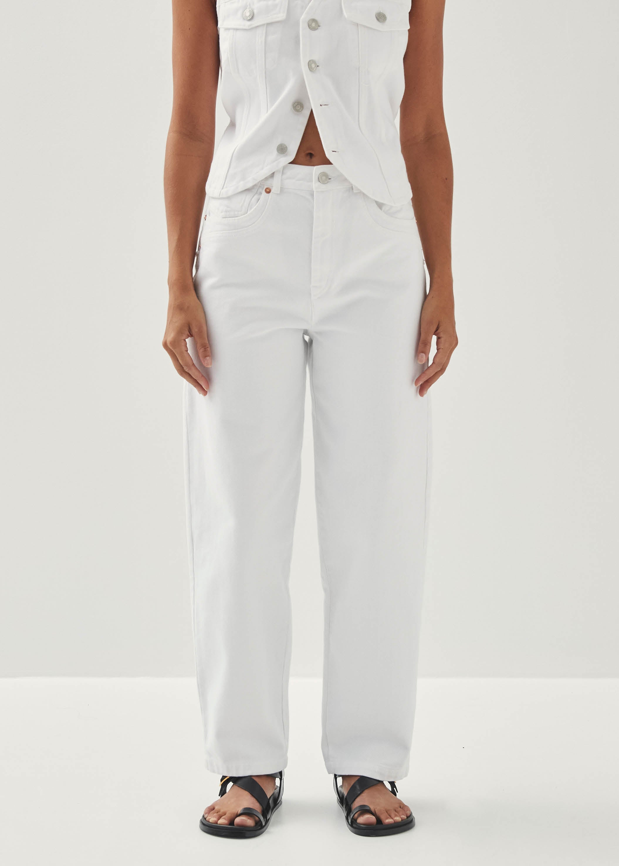 Lorenza White Denim Trousers