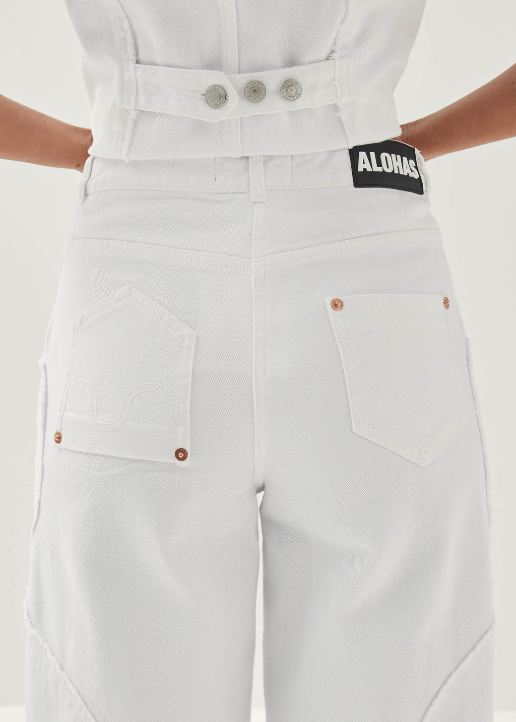 Lorenza White Denim Trousers