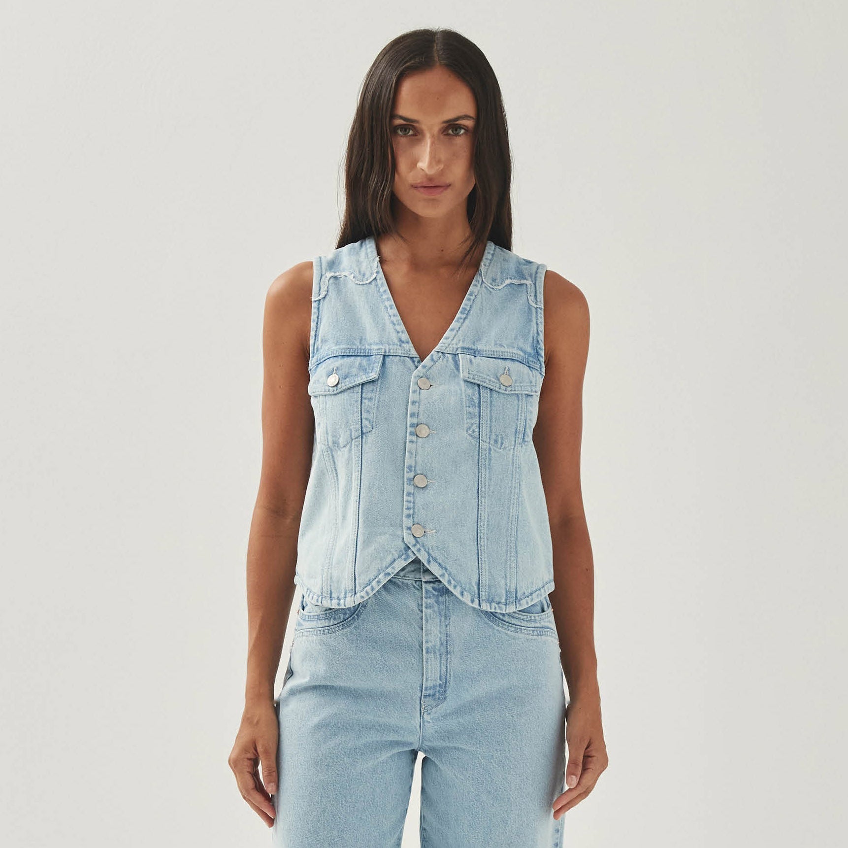 Manuela Light Blue Denim Vest