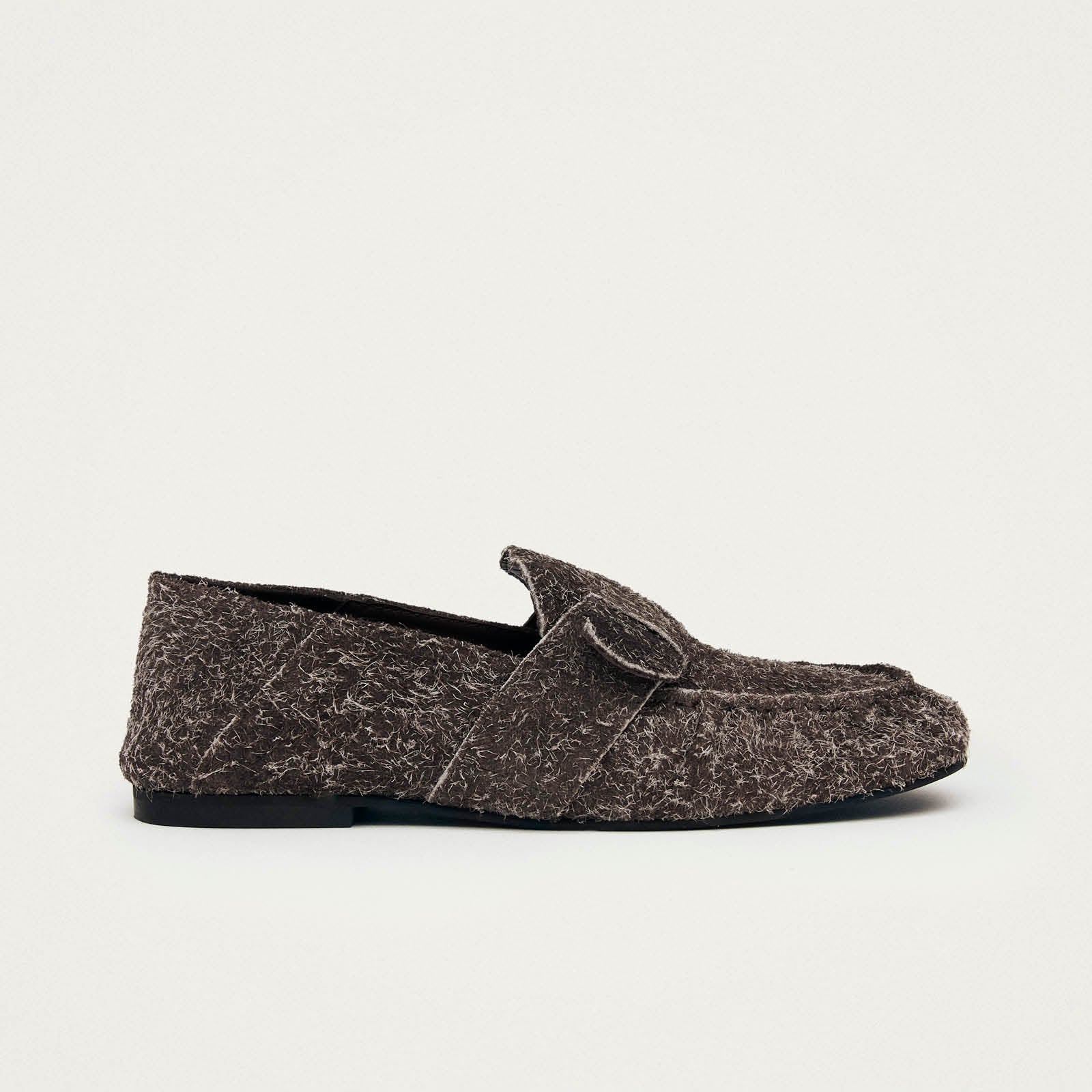 Aeryn Suede Fuzzy Brown Leather Loafers