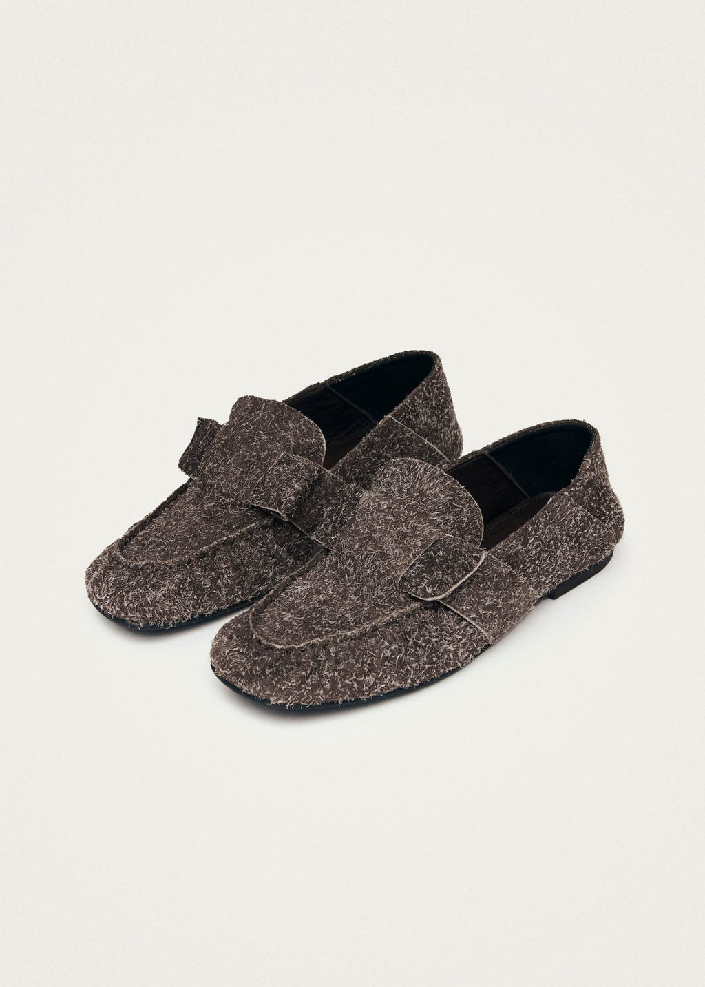 Aeryn Suede Fuzzy Brown Leather Loafers