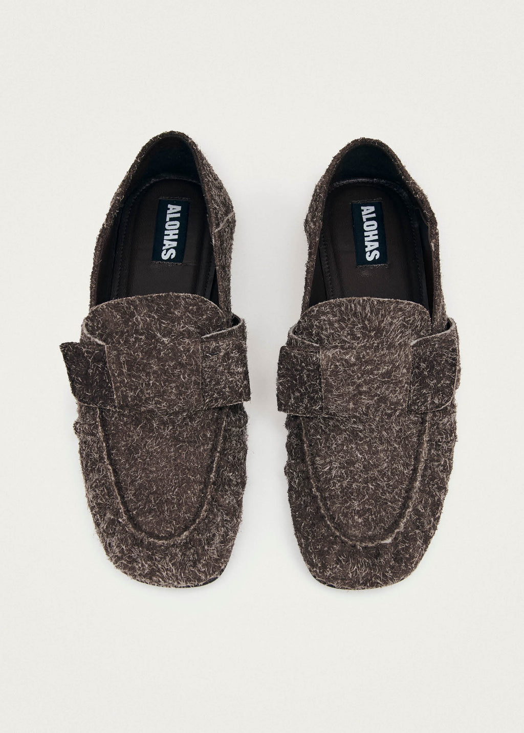 Aeryn Suede Fuzzy Brown Leather Loafers