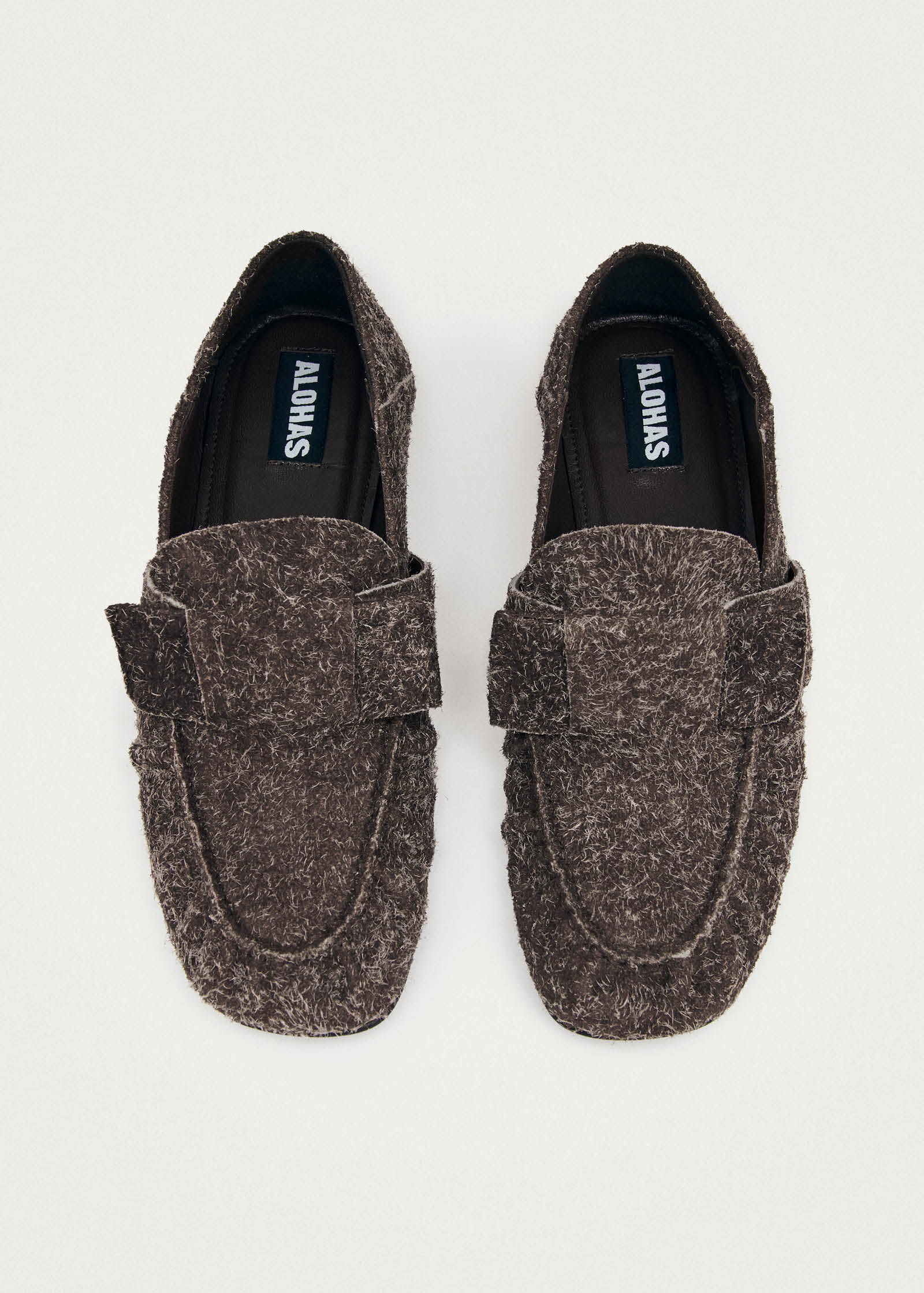 Aeryn Suede Fuzzy Brown Leather Loafers
