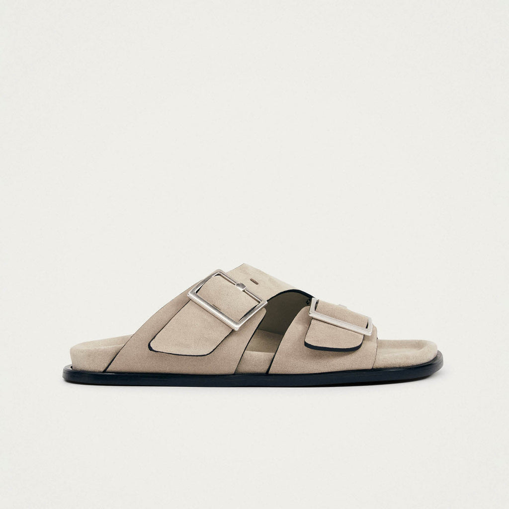 Alba Suede Beige Leather Sandals