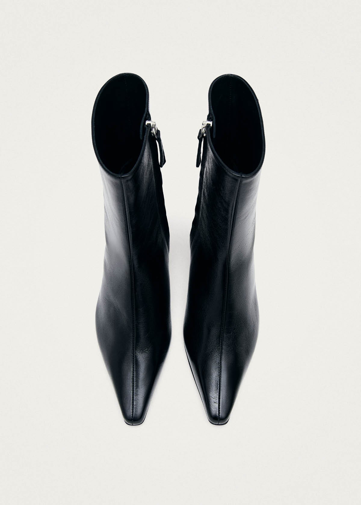 Ambar Rift Black Leather Ankle Boots