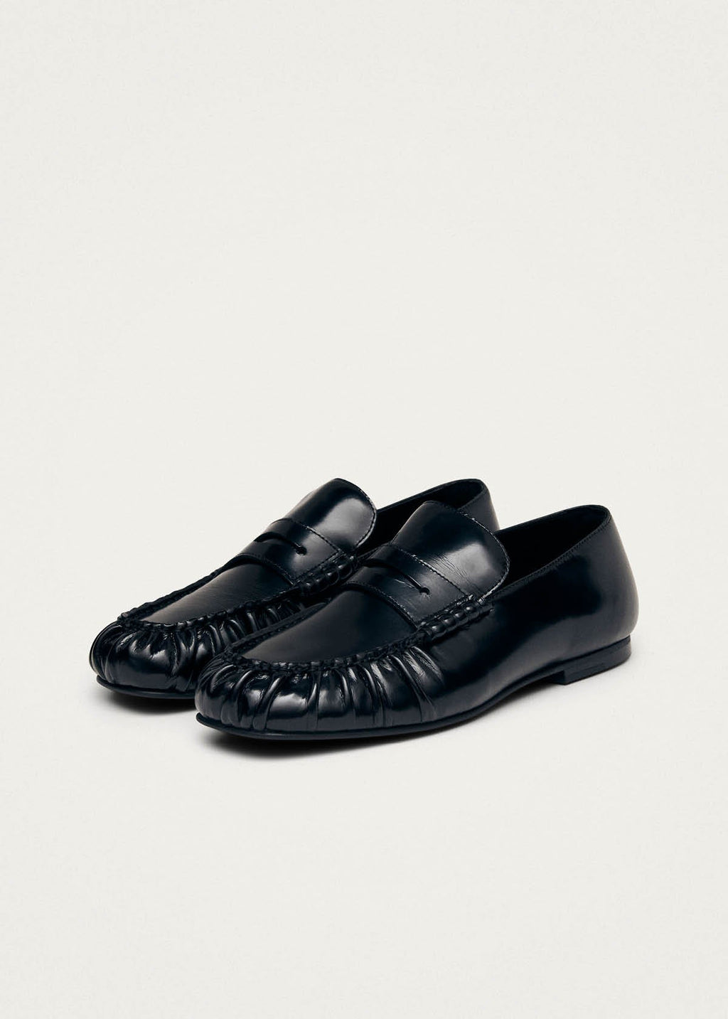 Aven Black Leather Loafers