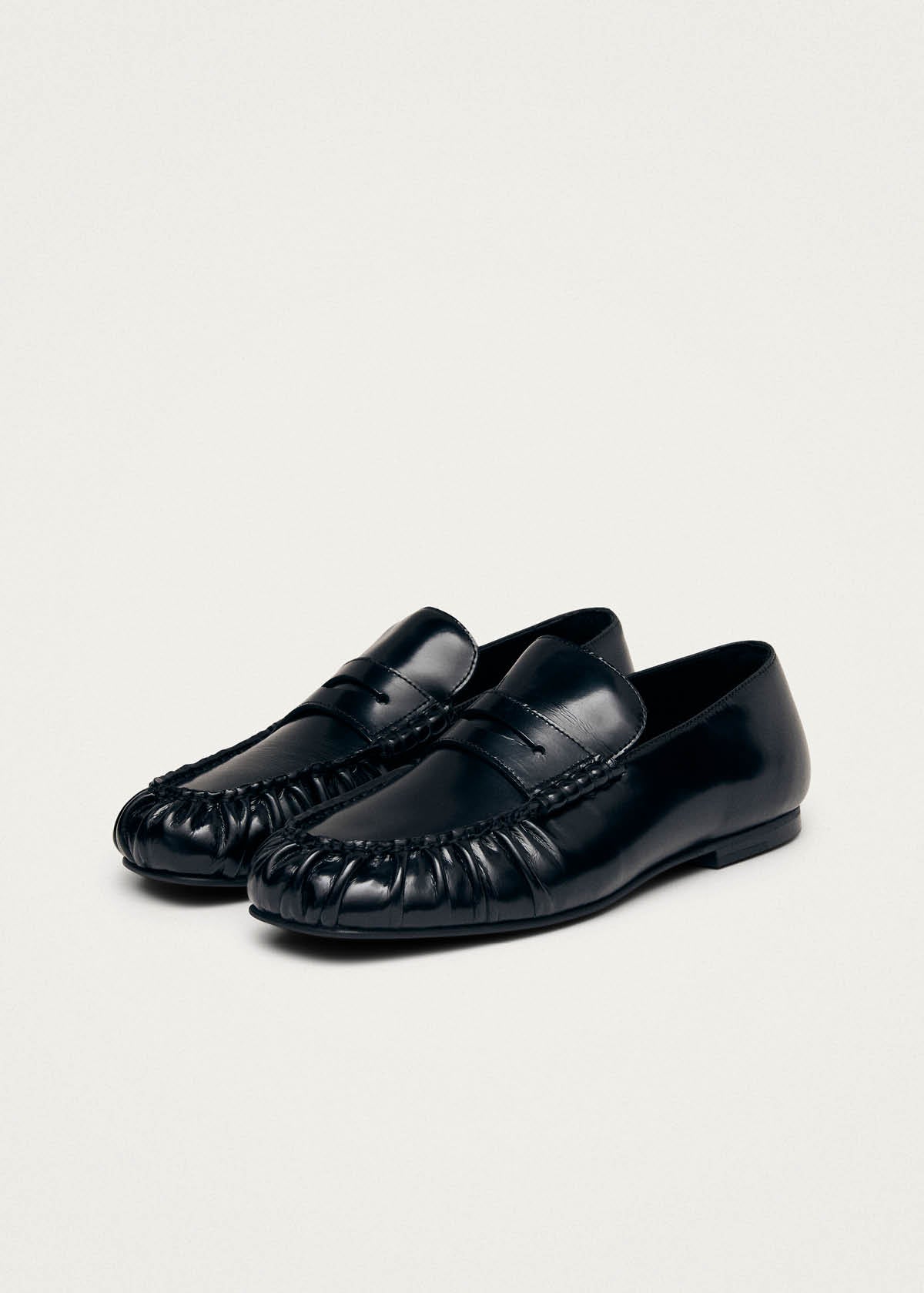 Aven Black Leather Loafers