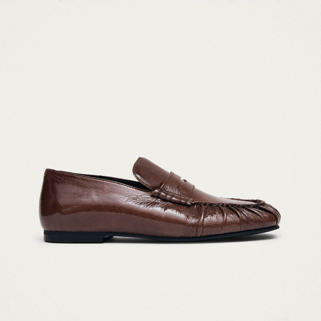 Aven Patent Brown Leather Loafers