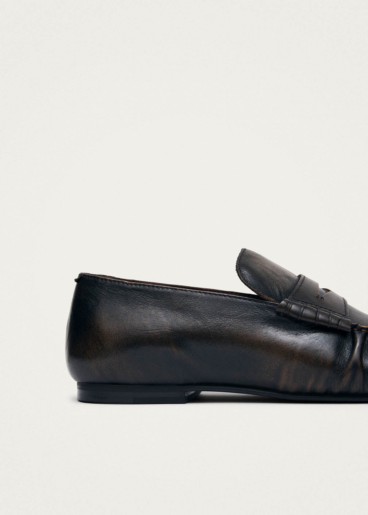 Aven Vintage Effect Brown Leather Loafers