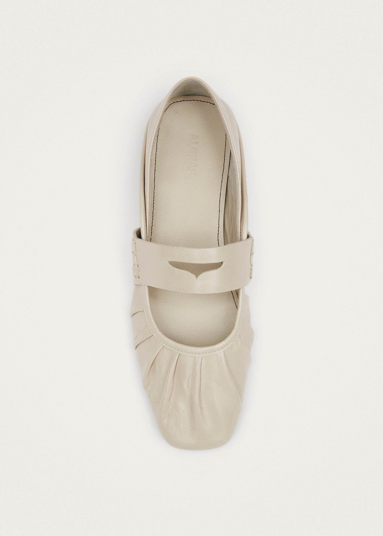 Bargo Cream Leather Ballet Flats