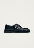 Brandy Black Leather Loafers