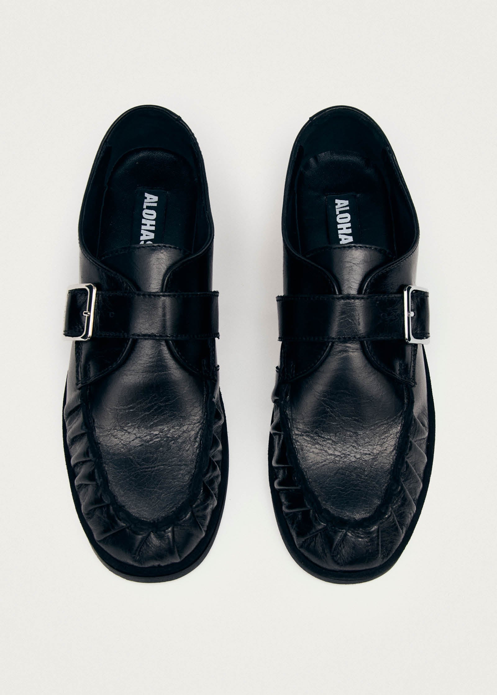 Brandy Black Leather Loafers