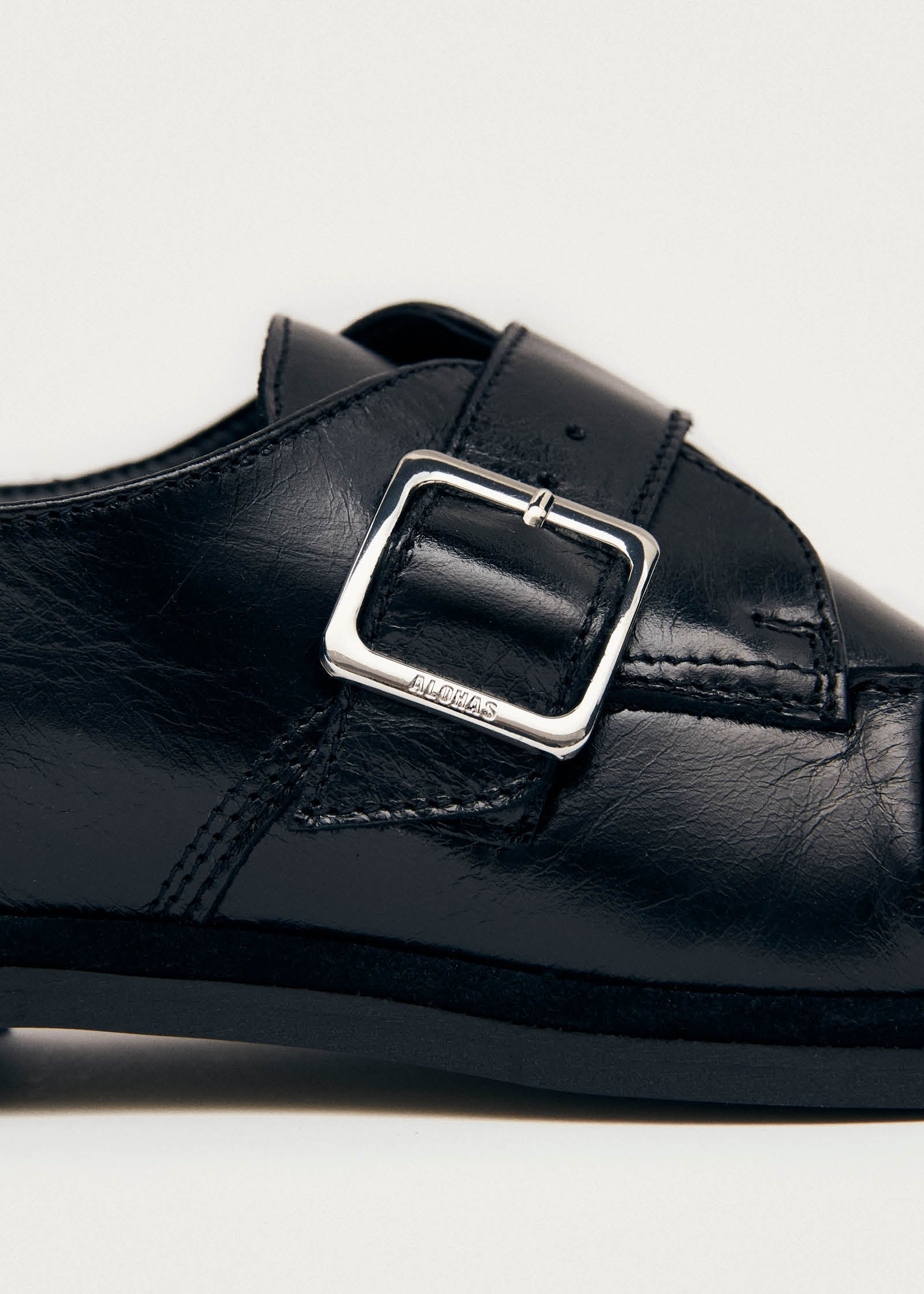 Brandy Black Leather Loafers
