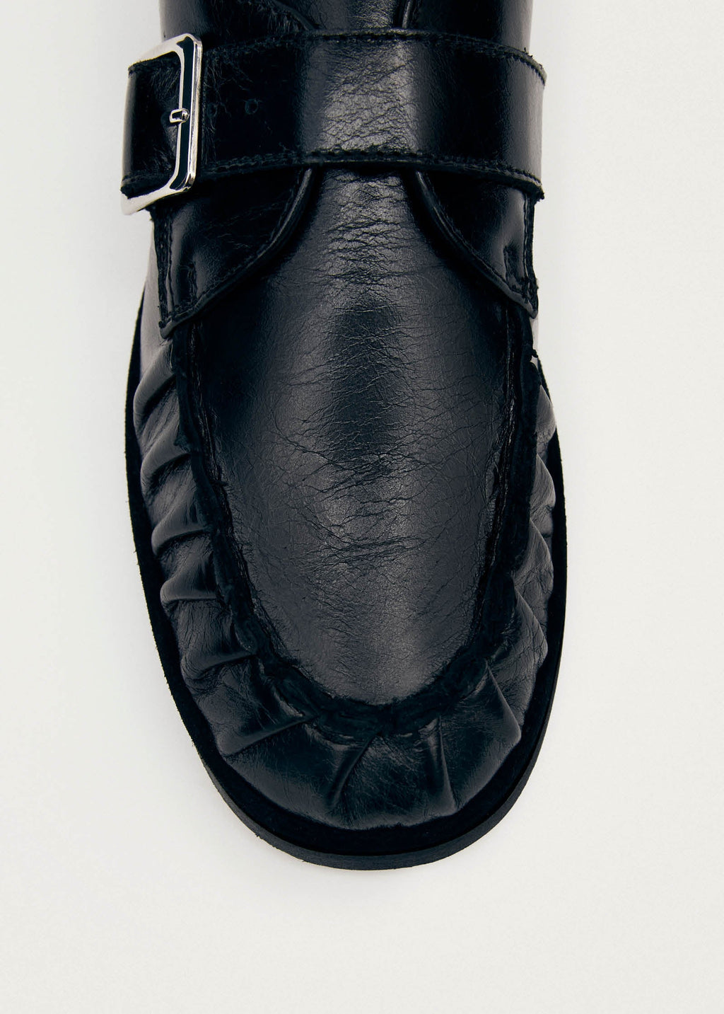 Brandy Black Leather Loafers