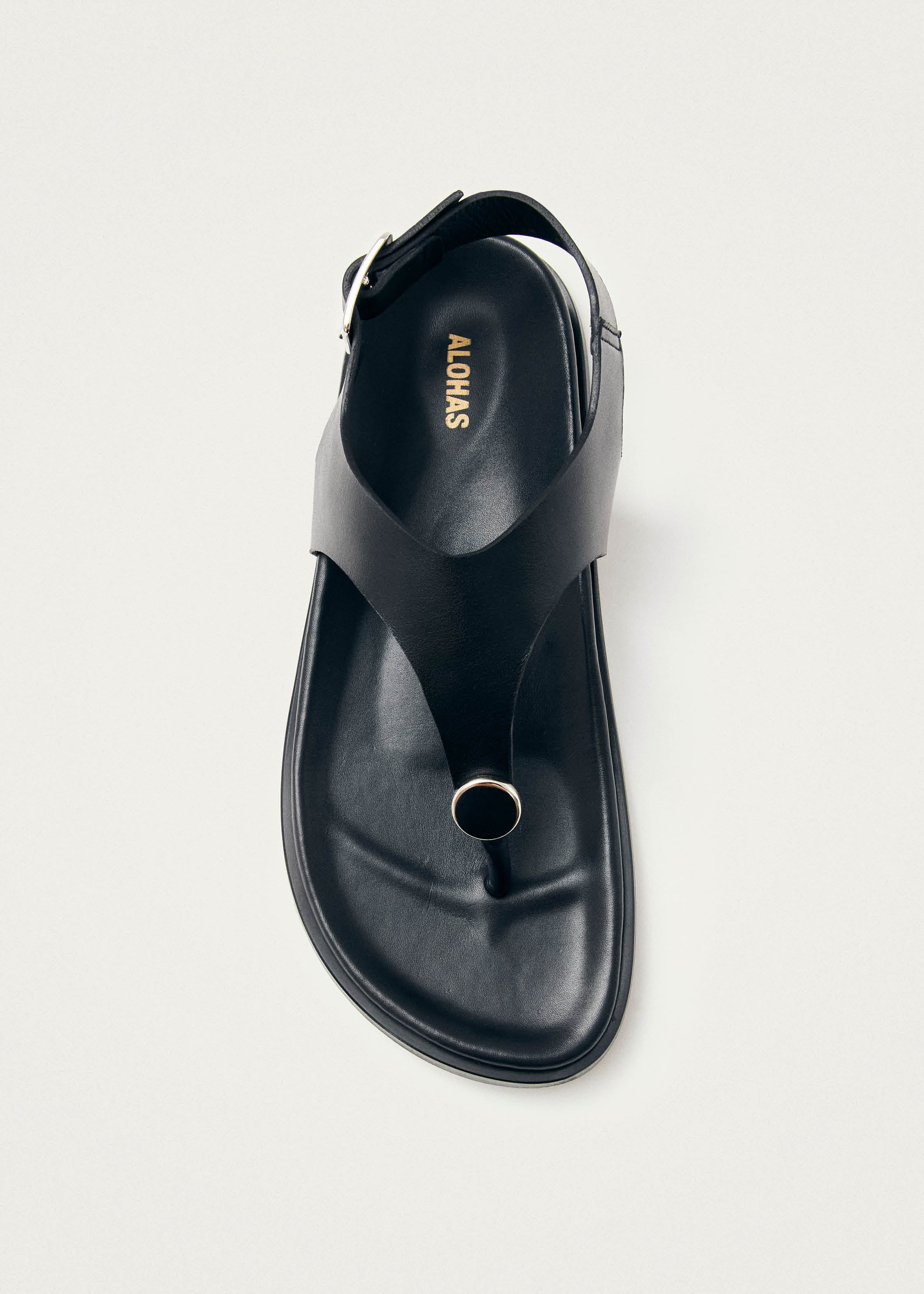 Harbor Black Leather Sandals