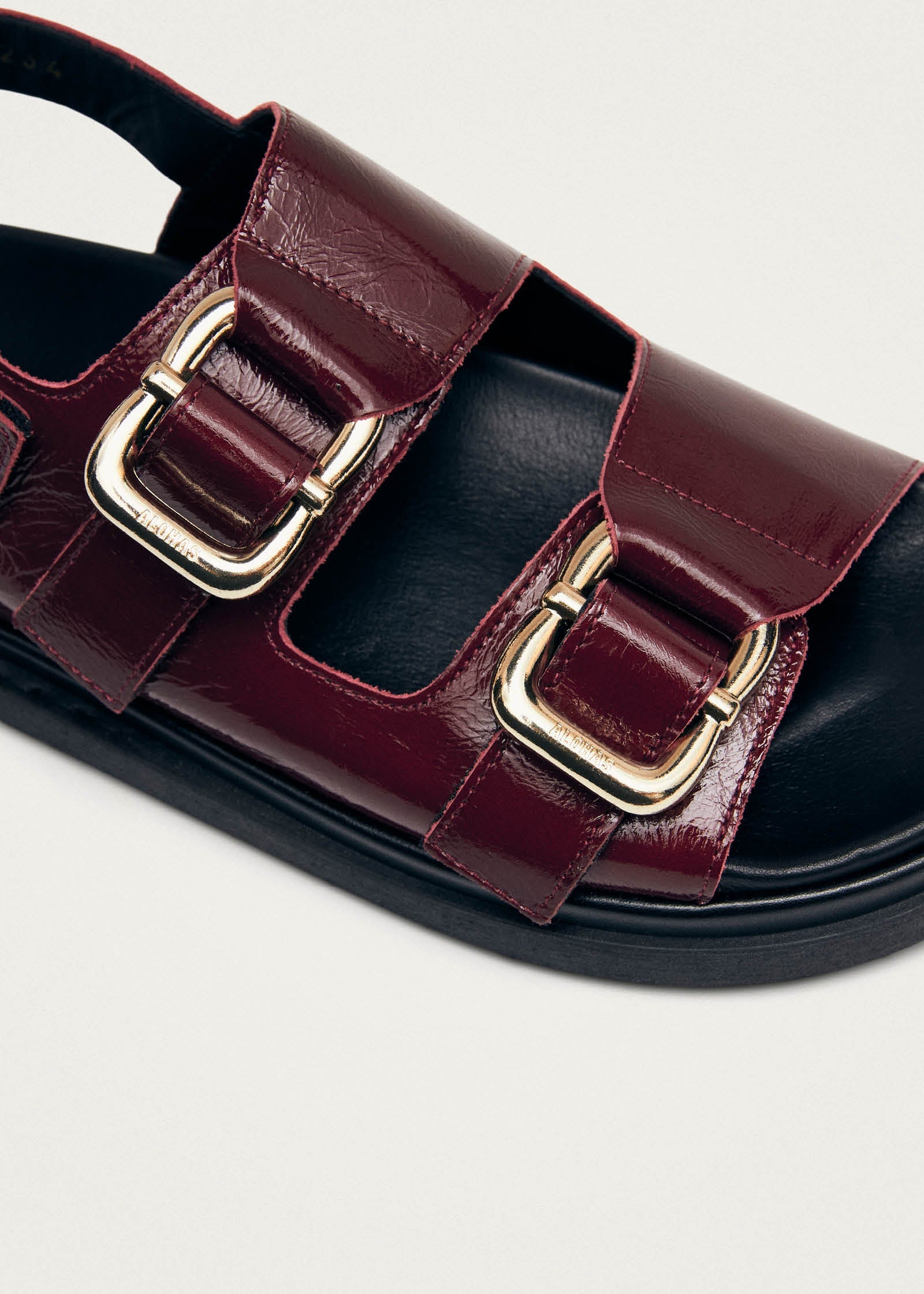 Harper Burgundy Patent Leather Sandals