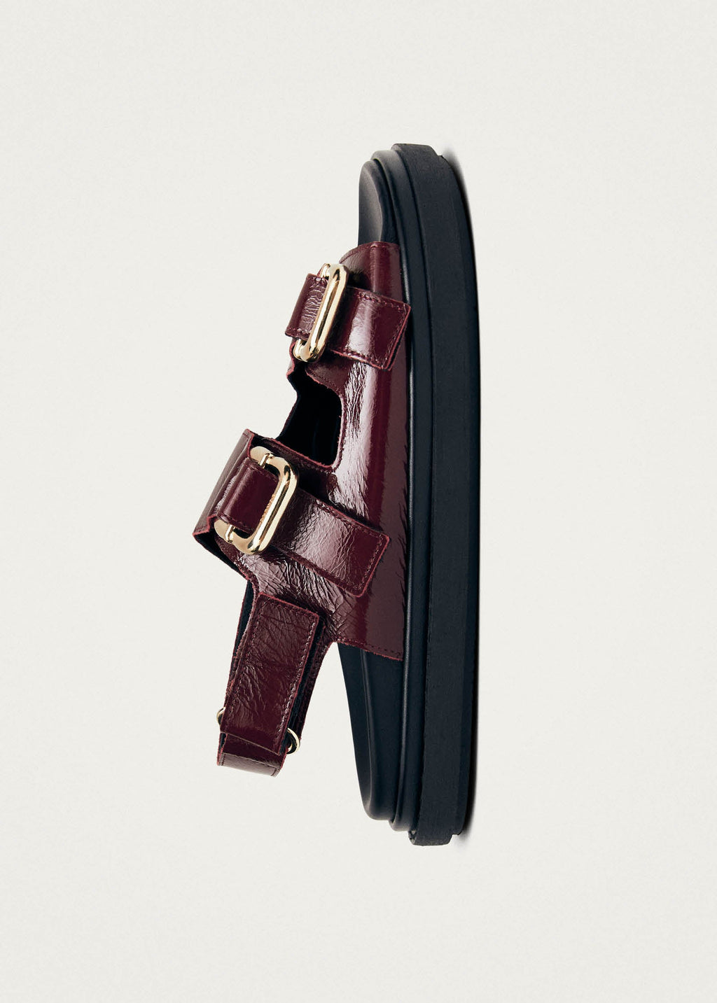 Harper Burgundy Patent Leather Sandals