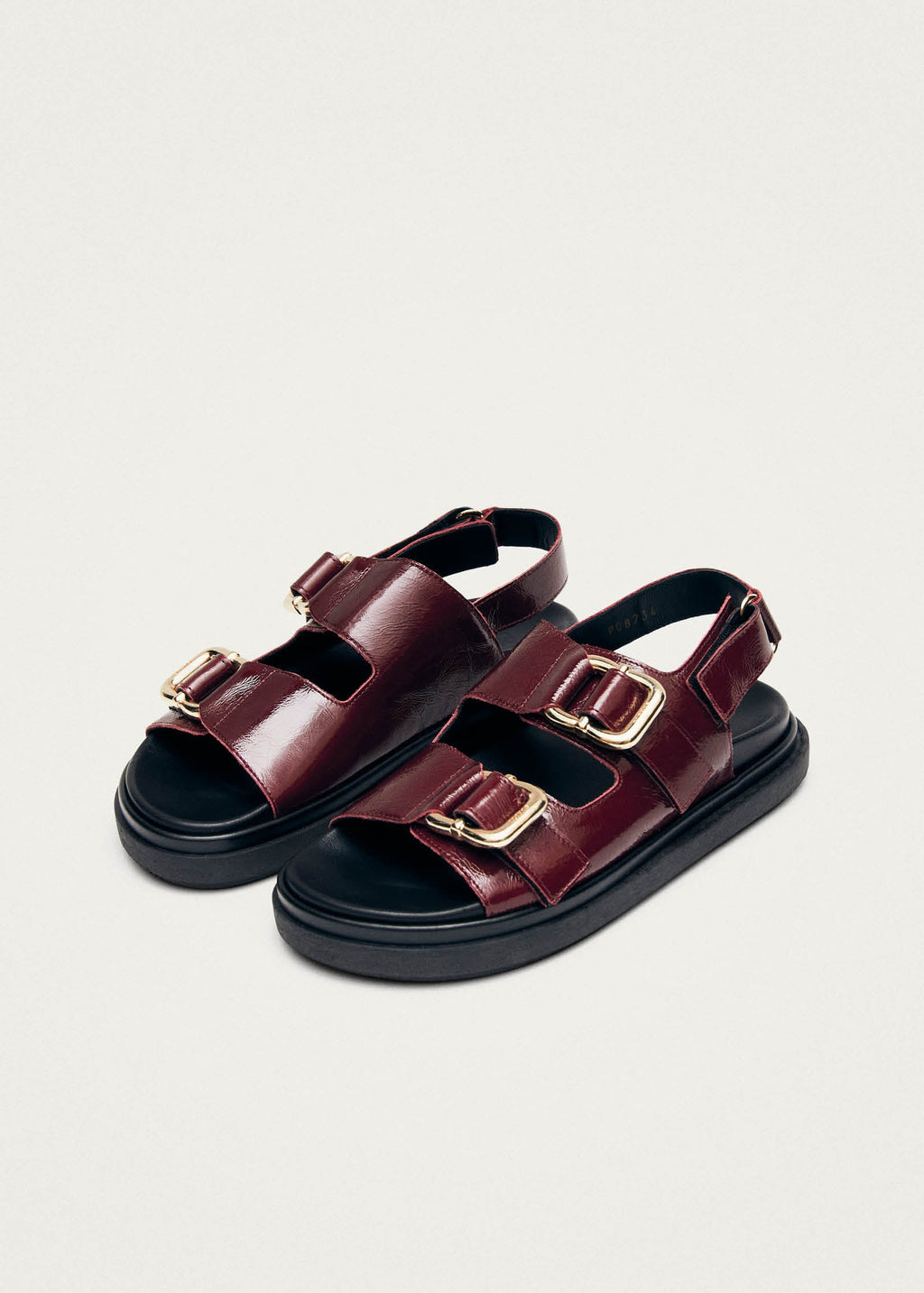 Harper Burgundy Patent Leather Sandals