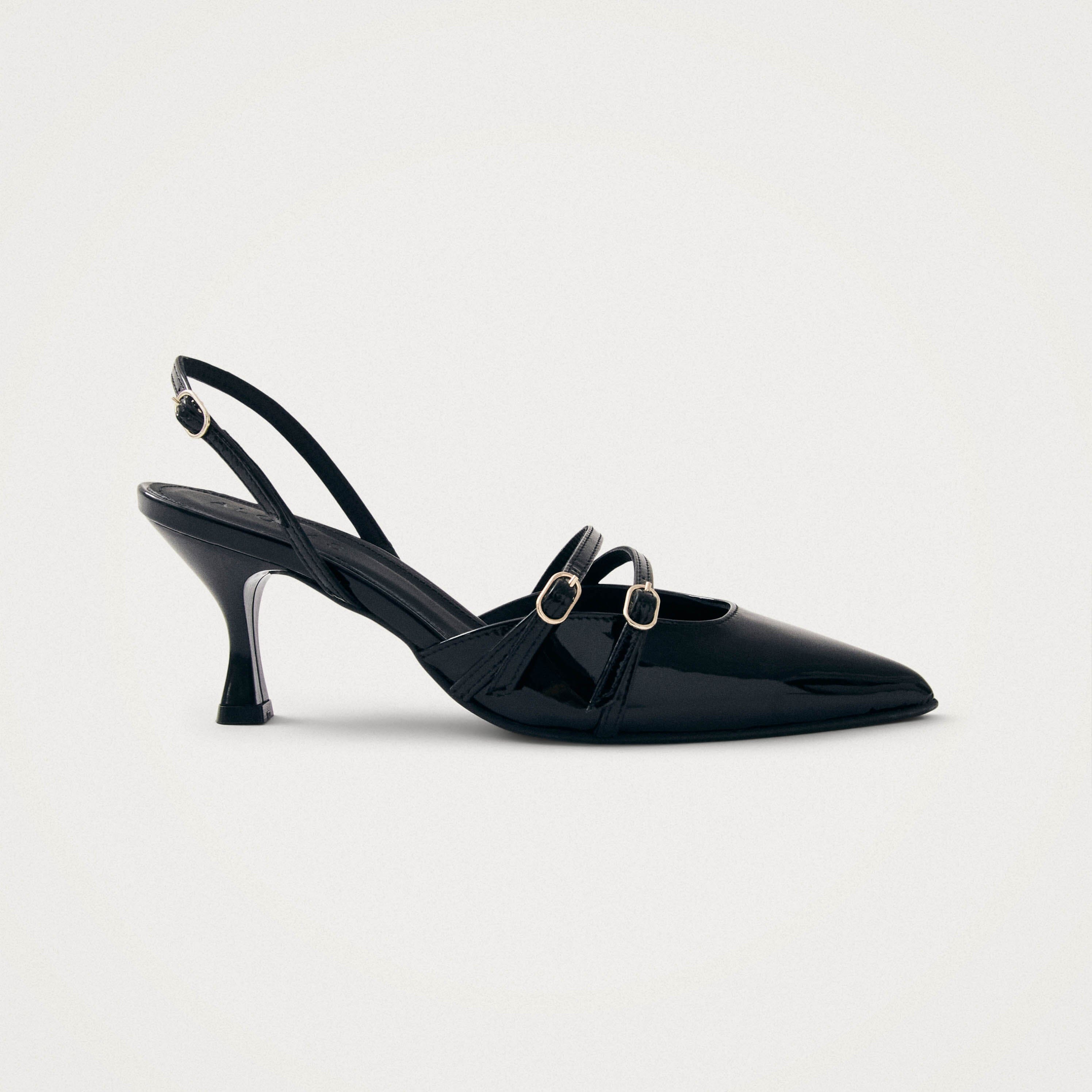 Joelle Black Patent Leather Pumps