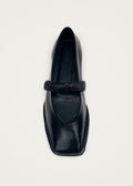 Lautan Black Leather Ballet Flats