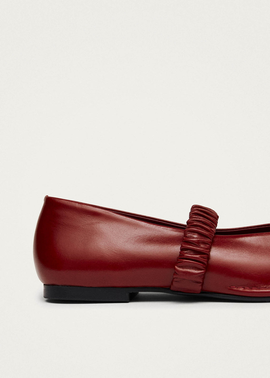 Lautan Red Leather Ballet Flats