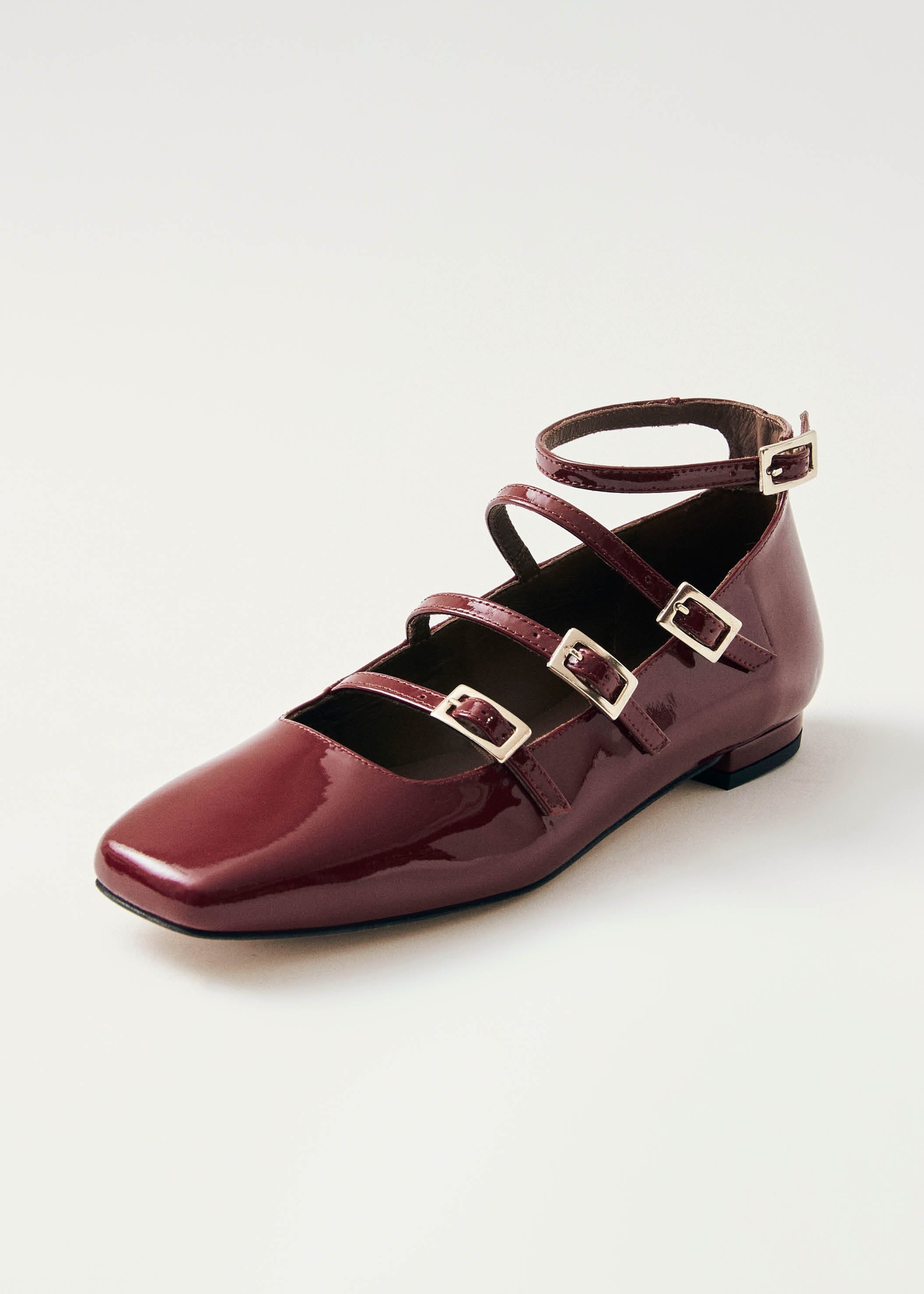 Luke Onix Wine Burgundy Leather Ballet Flats