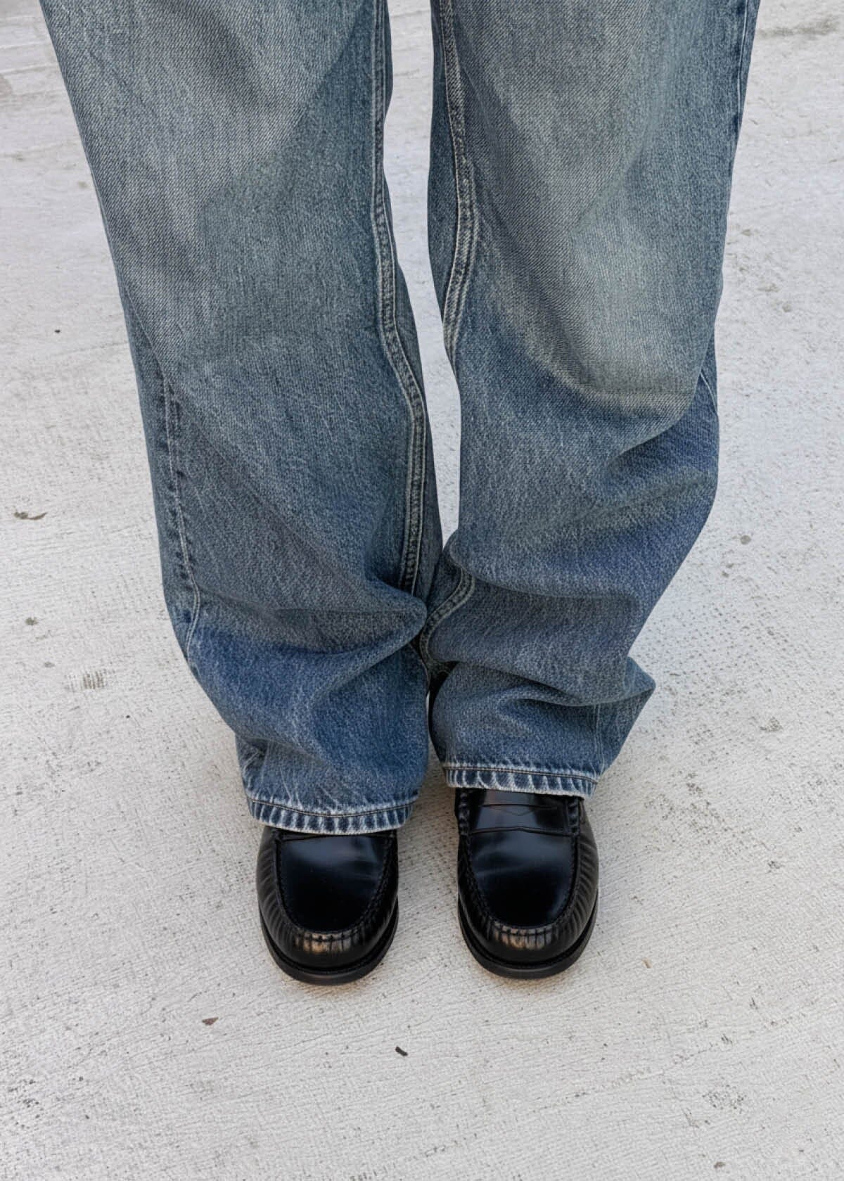 Rivet Black Leather Loafers