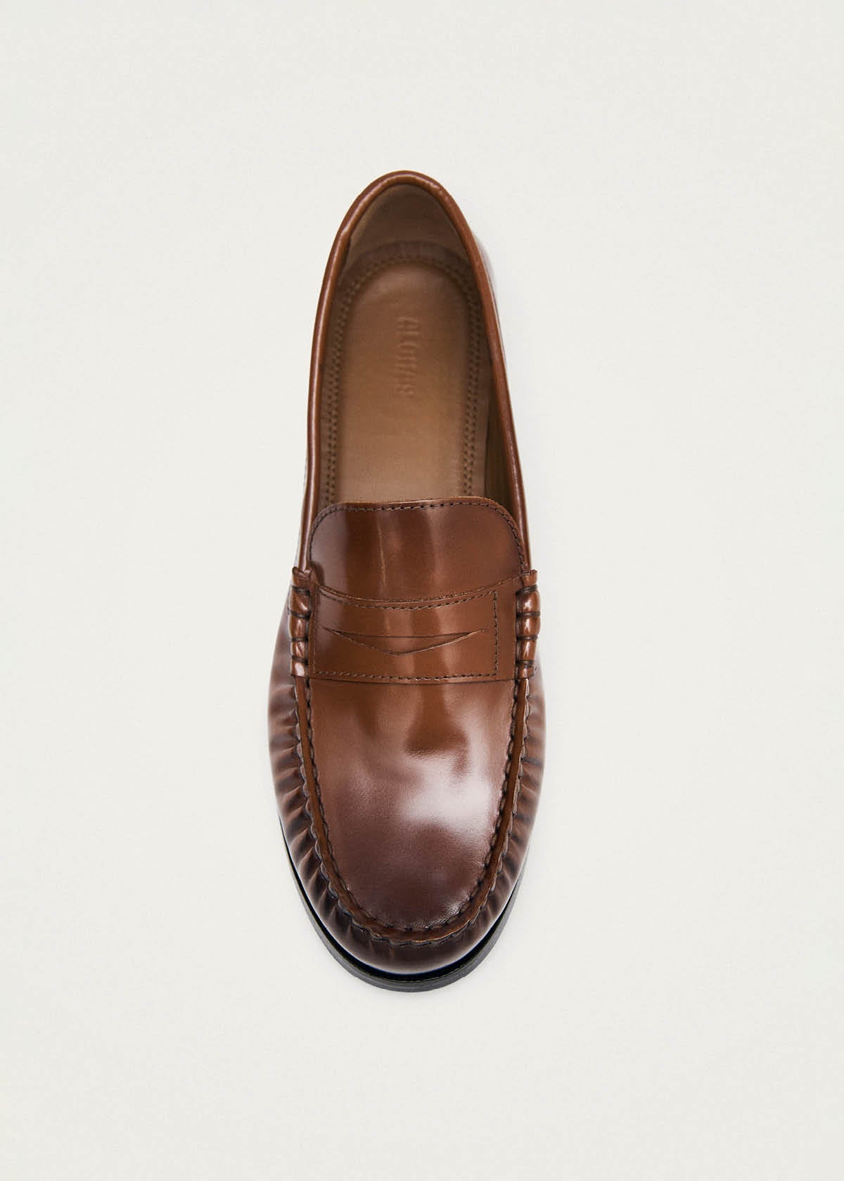 Rivet Vintage Effect Tan Leather Loafers
