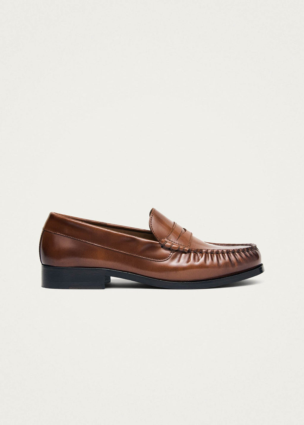 Rivet Vintage Effect Tan Leather Loafers