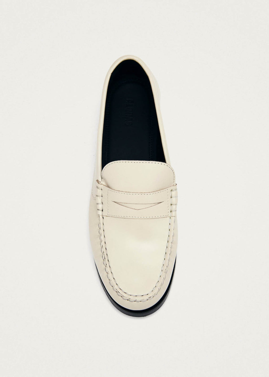 Rivet Cream Leather Loafers