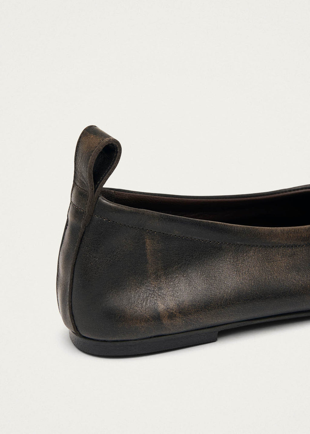 Rosalind Brushed Brown Leather Ballet Flats