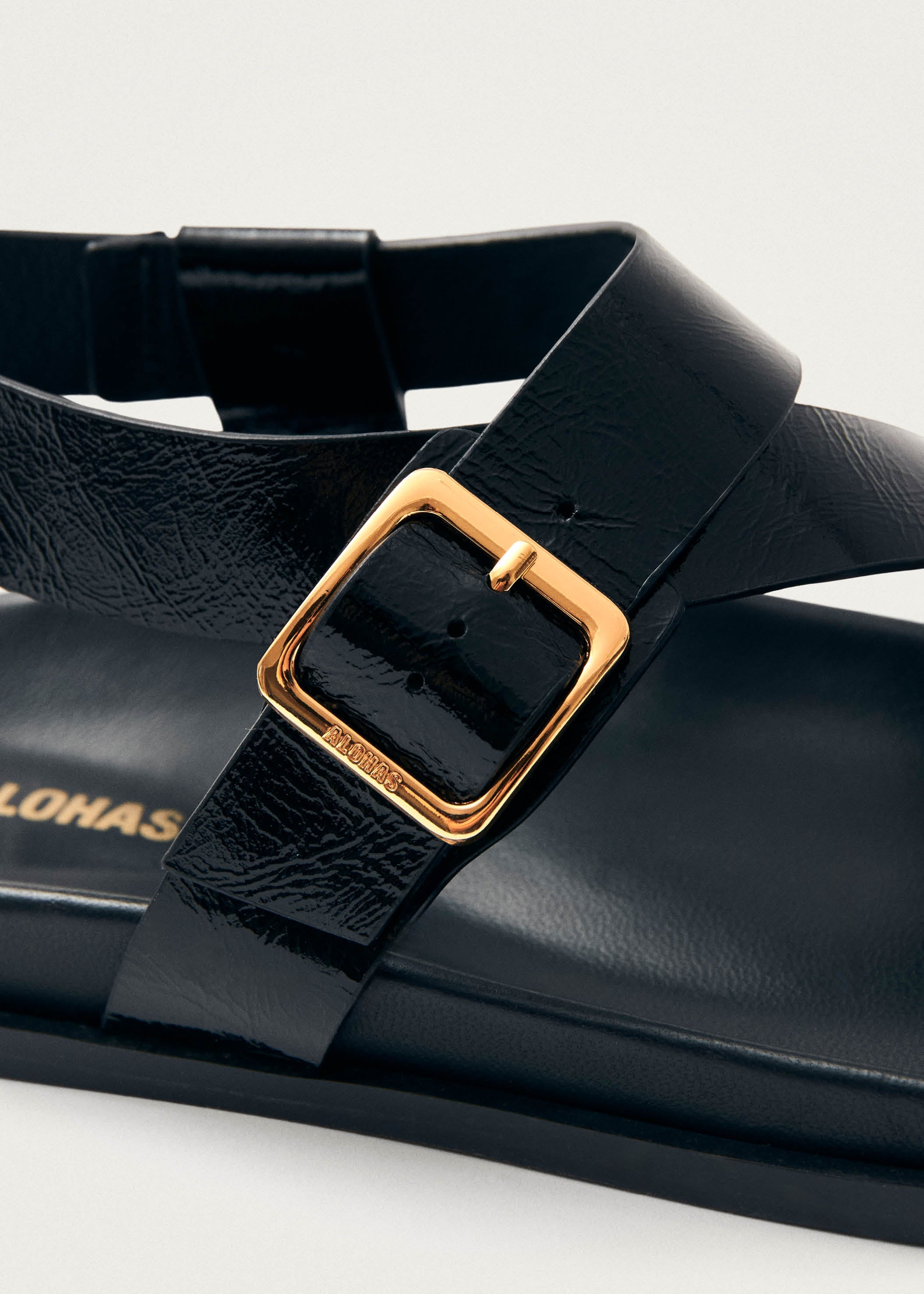 Siren Onix Black Leather Sandals